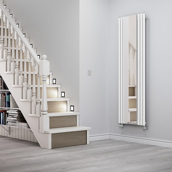 Terma Rolo Mirror H1800 x W590mm White Designer Radiator - Image 2