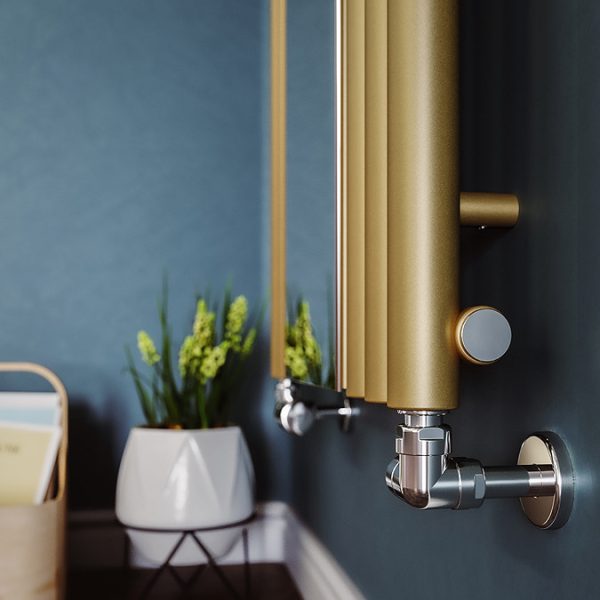 Terma Rolo Mirror H1800 x W590mm Brass Designer Radiator - Image 7
