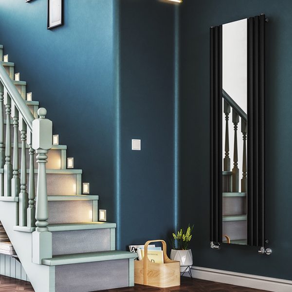 Terma Rolo Mirror H1800 x W590mm Heban Black Designer Radiator - Image 2