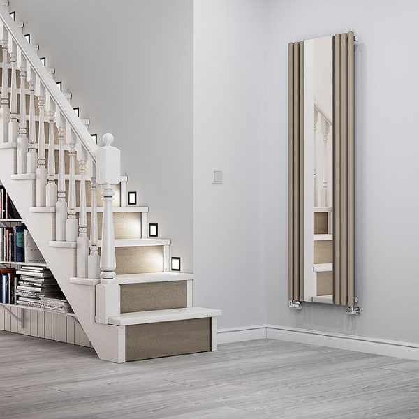 Terma Rolo Mirror H1800 x W590mm Quartz Mocha Designer Radiator - Image 6