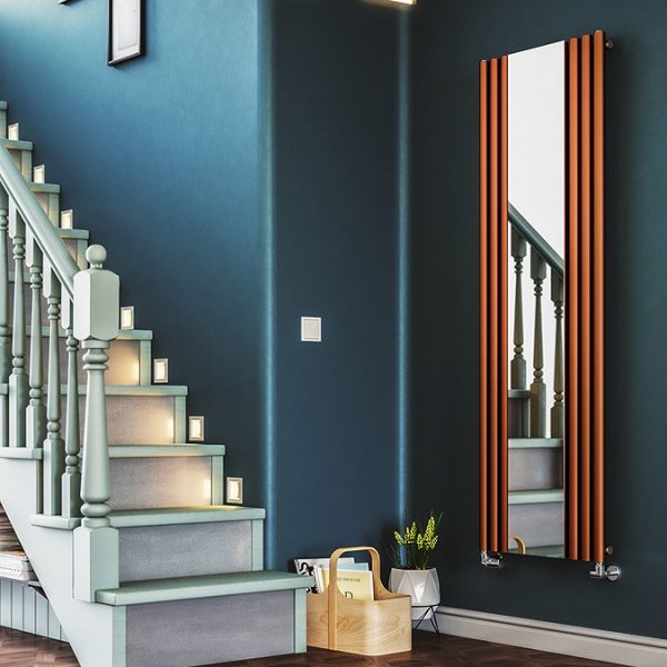 Terma Rolo Mirror H1800 x W590mm True Copper Designer Radiator - Image 2