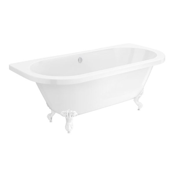 Admiral 1685 Back To Wall Roll Top Bath + White Leg Set - Image 3