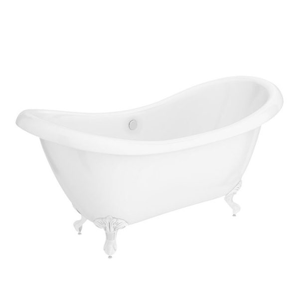 Earl 1750 Double Ended Roll Top Slipper Bath + White Leg Set - Image 6