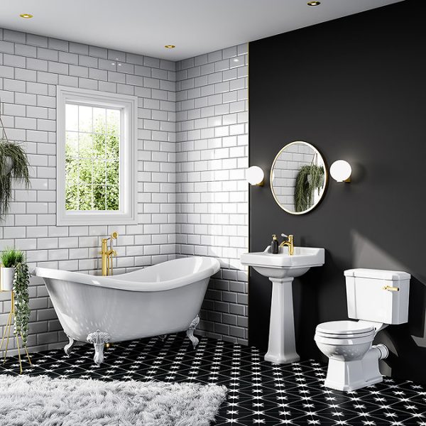 Earl 1750 Double Ended Roll Top Slipper Bath + White Leg Set - Image 2