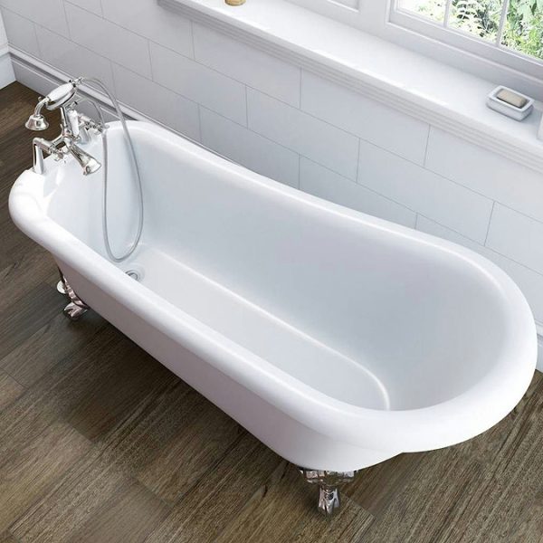 Orchard Winchester 1690 x 705mm Slipper Freestanding Bath with Chrome Feet - Image 5