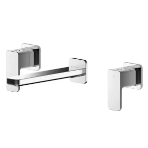 Nuie Windon Chrome 3TH Wall Mounted Basin Mixer