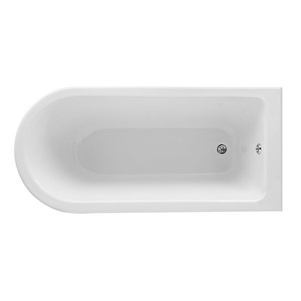 Old London Winterburn 1700 x 750 Single Ended Traditional Shower Bath with Chrome Leg Set - Image 3