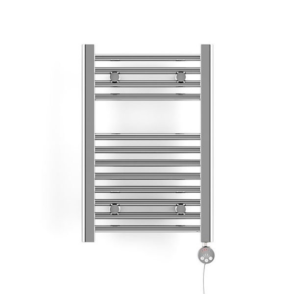 Terma Leo H600 x W400mm Chrome Electric Only Towel Rail with MEG Thermostatic Element - Image 5