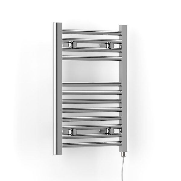 Terma Leo H600 x W400mm Chrome Electric Only Towel Rail with SIM Fixed Temperature Element - Image 4