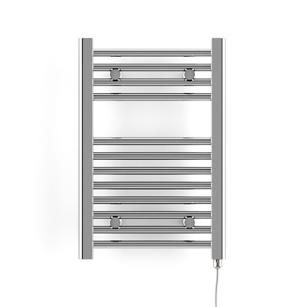 Terma Leo H600 x W400mm Chrome Electric Only Towel Rail with SIM Fixed Temperature Element - Image 5
