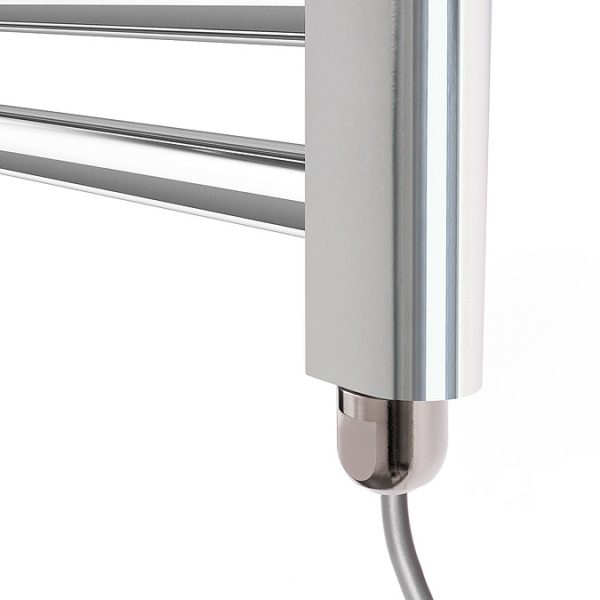Terma Leo H1200 x W500mm Chrome Electric Only Towel Rail with SIM Fixed Temperature Element - Image 6