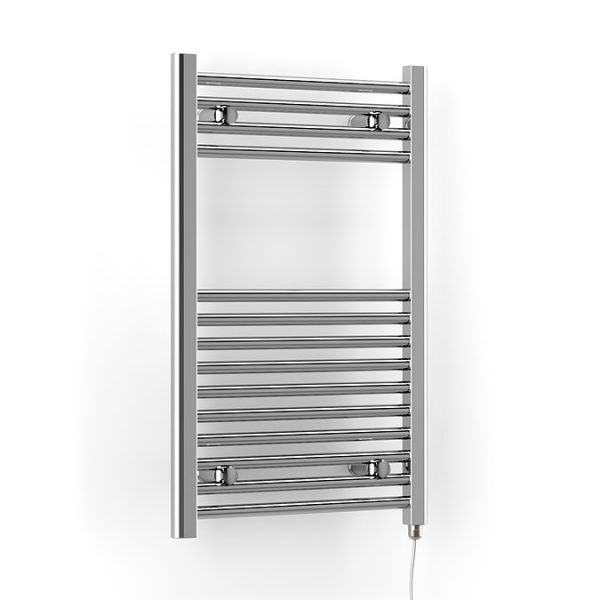 Terma Leo H800 x W500mm Chrome Electric Only Towel Rail with SIM Fixed Temperature Element - Image 4