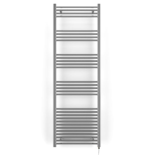Terma Leo H1800 x W600mm Chrome Electric Only Towel Rail with SIM Fixed Temperature Element - Image 5