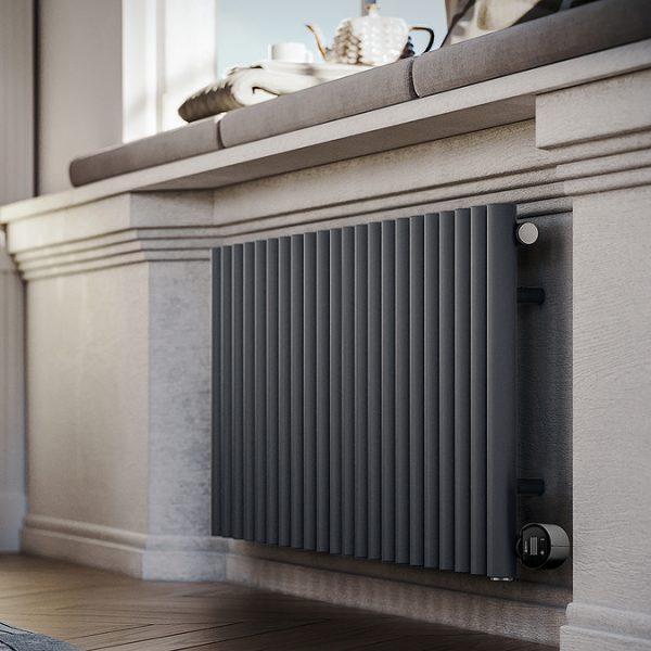 Terma Rolo Room E (Wi Fi Controlled) H580 X W1195mm Modern Grey Electric Radiator with 1kw VEO Heating Element - Image 6