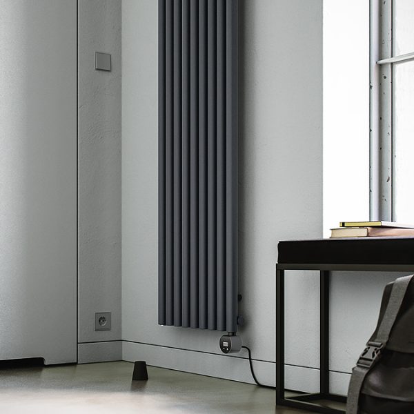 Terma Rolo Room E (Wi Fi Controlled) H1800 X W370mm Modern Grey Electric Radiator with 0.8kw VEO Heating Element - Image 4