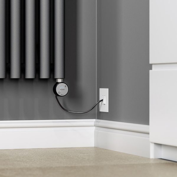 Terma Rolo Room E (Bluetooth Controlled) H1800 x W370mm Modern Grey Electric Radiator with 0.8kw MOA Blue Element - Image 7