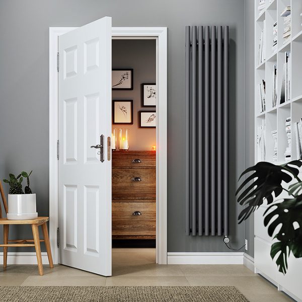 Terma Rolo Room E (Bluetooth Controlled) H1800 x W370mm Modern Grey Electric Radiator with 0.8kw MOA Blue Element - Image 2
