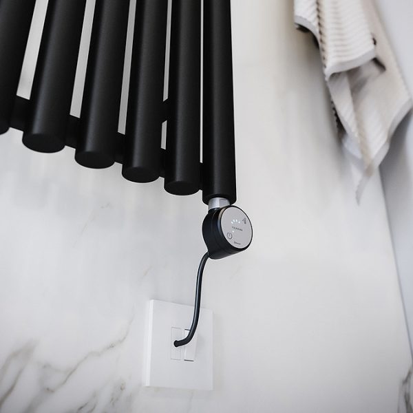 Terma Rolo Room E (Bluetooth Controlled) H1800 x W370mm Heban Black Electric Radiator with 0.8kw MOA Blue Element - Image 5