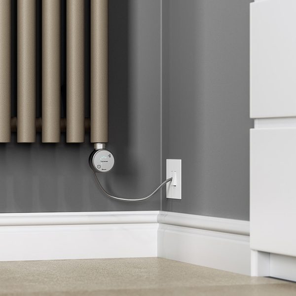 Terma Rolo Room E (Bluetooth Controlled) H1800 x W370mm Quartz Mocha Electric Radiator with 0.8kw MOA Blue Element - Image 7
