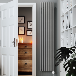 Terma Rolo Room E (Wi Fi Controlled) H1800 X W370mm Salt n Pepper Electric Radiator with 0.8kw VEO Heating Element