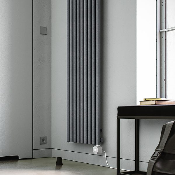 Terma Rolo Room E (Wi Fi Controlled) H1800 X W370mm Salt n Pepper Electric Radiator with 0.8kw VEO Heating Element - Image 4