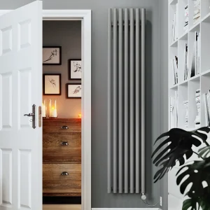 Terma Rolo Room E (Bluetooth Controlled) H1800 x W370mm Salt & Pepper Electric Radiator with 0.8kw MOA Blue Element