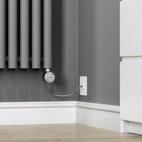 Terma Rolo Room E (Bluetooth Controlled) H1800 x W370mm Salt & Pepper Electric Radiator with 0.8kw MOA Blue Element - Image 7