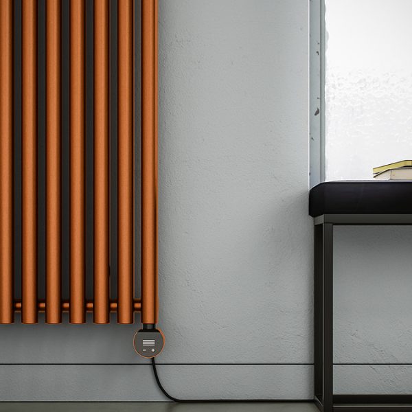 Terma Rolo Room E (Wi Fi Controlled) H1800 X W370mm Modern True Copper Radiator with 0.8kw VEO Heating Element - Image 5