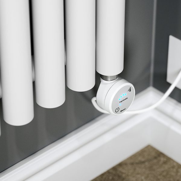 Terma Rolo Room E (Bluetooth Controlled) H1800 x W480mm White Electric Radiator with 1kw MOA Blue Element - Image 6