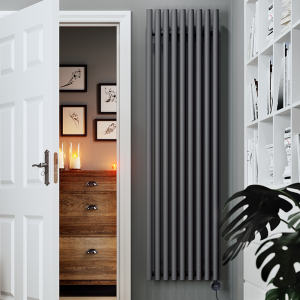 Terma Rolo Room E (Wi Fi Controlled) H1800 X W480mm Modern Grey Electric Radiator with 1kw VEO Heating Element
