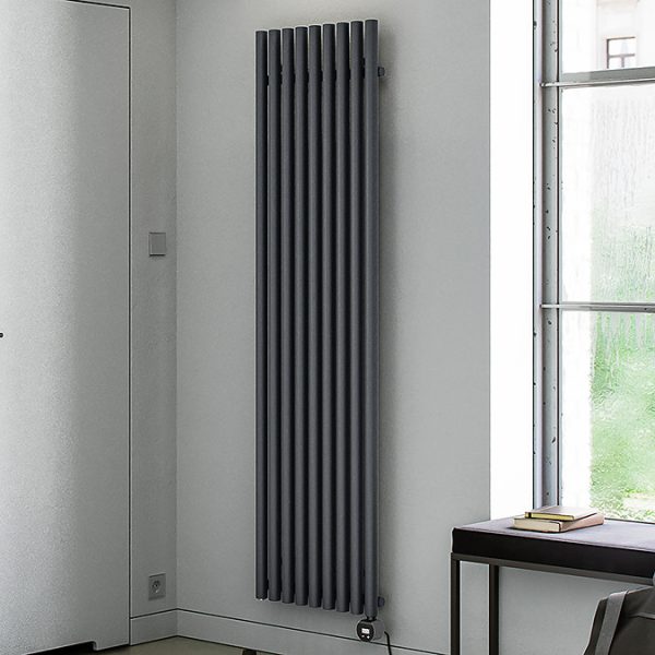 Terma Rolo Room E (Wi Fi Controlled) H1800 X W480mm Modern Grey Electric Radiator with 1kw VEO Heating Element - Image 3