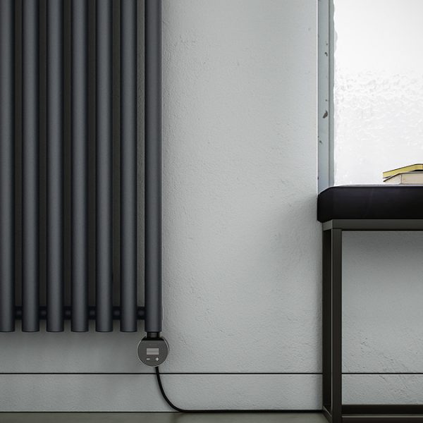 Terma Rolo Room E (Wi Fi Controlled) H1800 X W480mm Modern Grey Electric Radiator with 1kw VEO Heating Element - Image 4