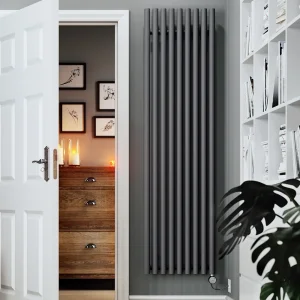 Terma Rolo Room E (Bluetooth Controlled) H1800 x W480mm Modern Grey Electric Radiator with 1kw MOA Blue Element
