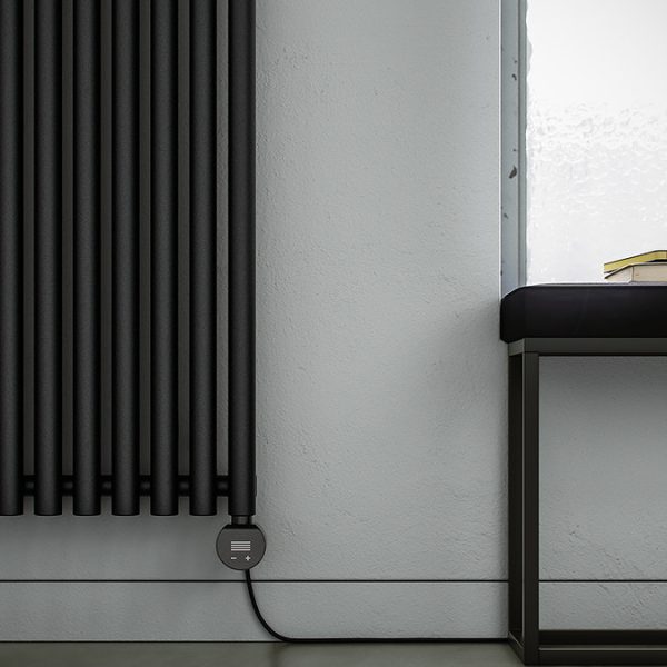 Terma Rolo Room E (Wi Fi Controlled) H1800 X W480mm Heban Black Electric Radiator with 1kw VEO Heating Element - Image 5