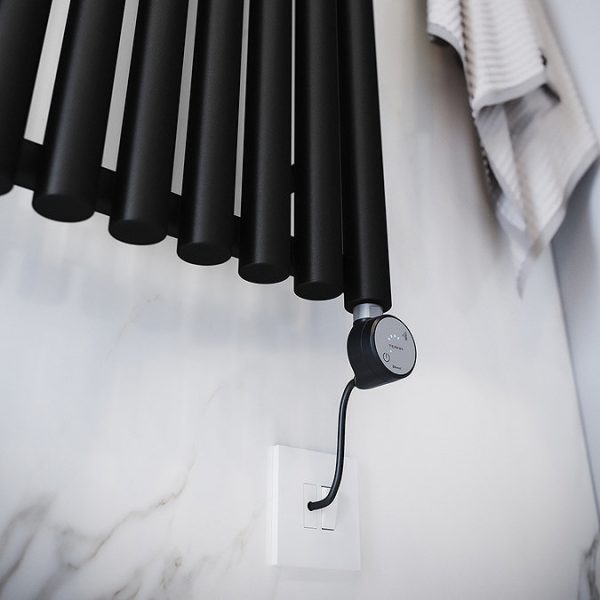 Terma Rolo Room E (Bluetooth Controlled) H1800 x W480mm Heban Black Electric Radiator with 1kw MOA Blue Element - Image 6
