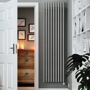 Terma Rolo Room E (Bluetooth Controlled) H1800 x W480mm Salt & Pepper Electric Radiator with 1kw MOA Blue Element