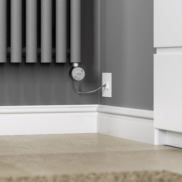 Terma Rolo Room E (Bluetooth Controlled) H1800 x W480mm Salt & Pepper Electric Radiator with 1kw MOA Blue Element - Image 6
