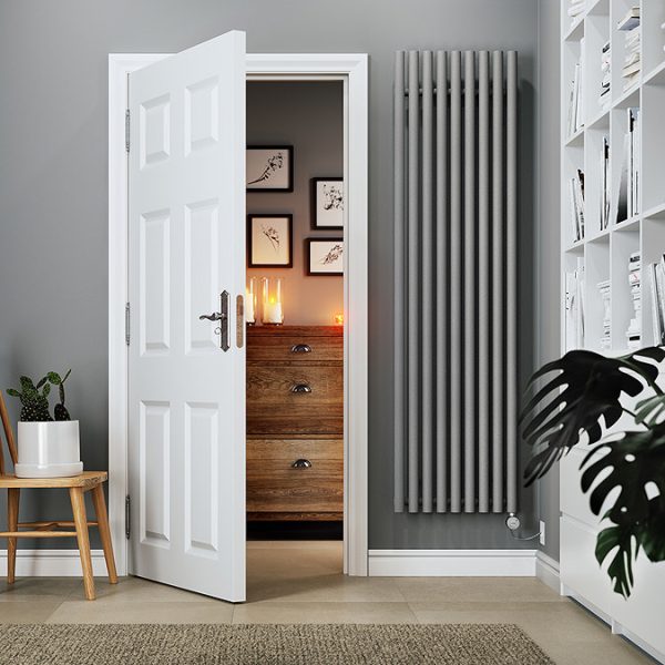 Terma Rolo Room E (Bluetooth Controlled) H1800 x W480mm Salt & Pepper Electric Radiator with 1kw MOA Blue Element - Image 2