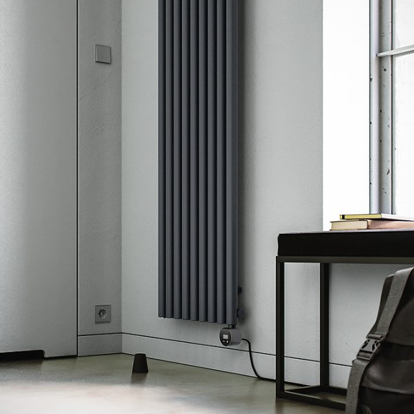 Terma Rolo Room E (Wi Fi Controlled) H2000 X W590mm Modern Grey Electric Radiator with 1.5kw VEO Heating Element - Image 3