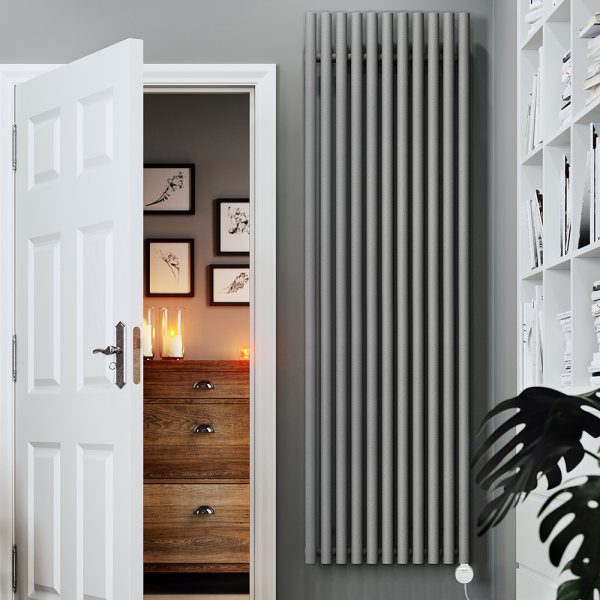 Terma Rolo Room E (Wi Fi Controlled) H2000 X W590mm Salt n Pepper Electric Radiator with 1.5kw VEO Heating Element