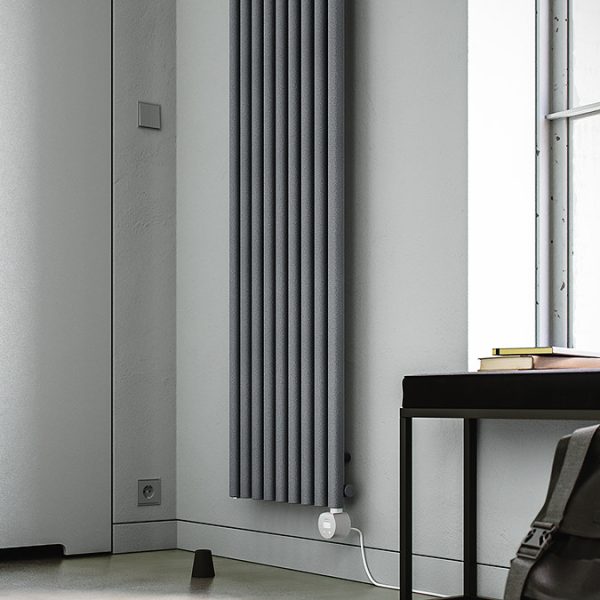 Terma Rolo Room E (Wi Fi Controlled) H2000 X W590mm Salt n Pepper Electric Radiator with 1.5kw VEO Heating Element - Image 3
