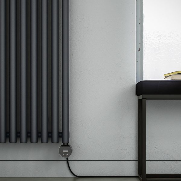 Terma Rolo Room E (Wi Fi Controlled) H2000 X W755mm Modern Grey Electric Radiator with 2kw VEO Heating Element - Image 3