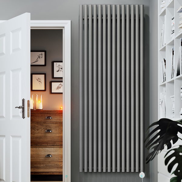 Terma Rolo Room E (Wi Fi Controlled) H2000 X W755mm Salt n Pepper Electric Radiator with 2kw VEO Heating Element