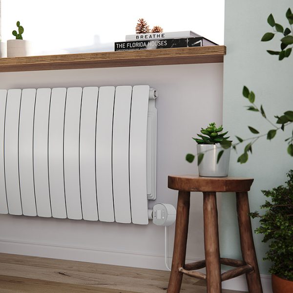 Terma Bergamo (Wi Fi Controlled) H590 x W800mm Matt White Electric Radiator with 1.2kw VEO Heating Element - Image 6