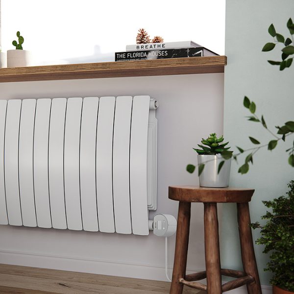 Terma Bergamo (Wi Fi Controlled) H590 x W1040mm Matt White Electric Radiator with 1.5kw VEO Heating Element - Image 6