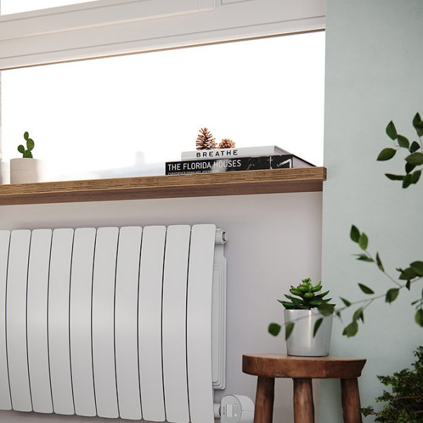 Terma Bergamo (Wi Fi Controlled) H590 x W1360mm Matt White Electric Radiator with 2kw VEO Heating Element - Image 6