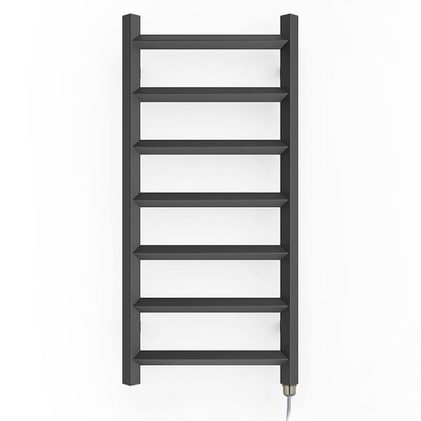 Terma Crystal H840 x W400mm Modern Grey Electric Towel Rail with 200w SIM Element - Image 3