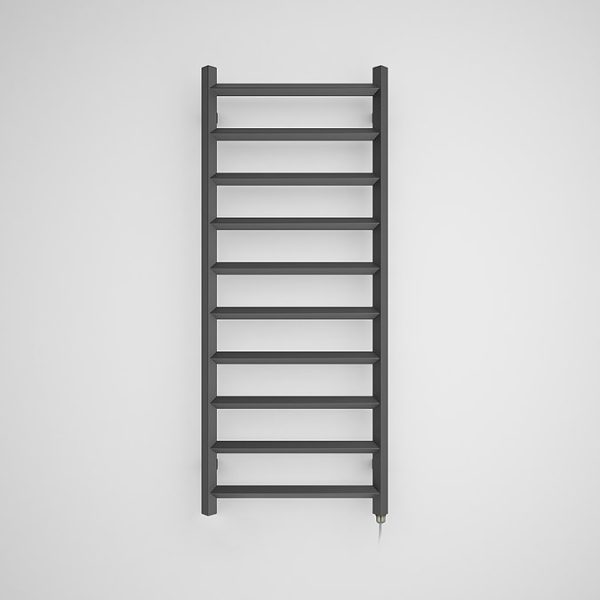 Terma Crystal H1200 x W500mm Modern Grey Electric Towel Rail with 400w SIM Element - Image 4