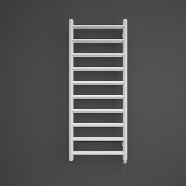 Terma Crystal H1200 x W500mm Soft White Electric Towel Rail with 400w SIM Element - Image 3