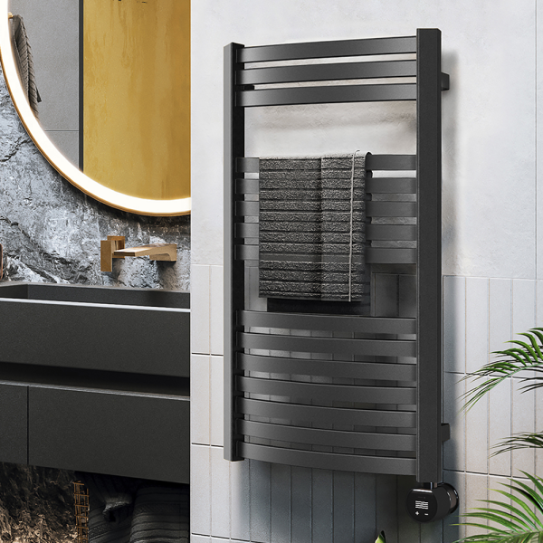 Terma Dexter (Wi Fi Controlled) H860 x W400mm Matt Black Electric Towel Rail with 300w VEO Heating Element